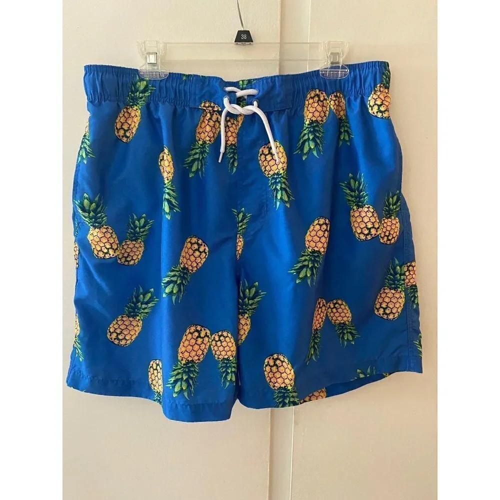 Simply Style by Sears Hawaiian Tropical Swimming Trunks, Size Large